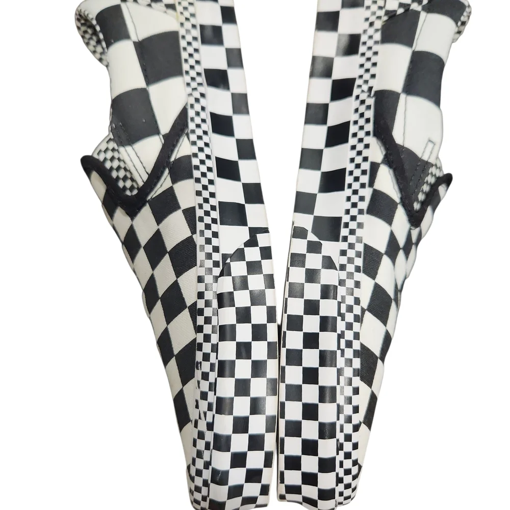 Vans Classic Checkered Slip-Ons in Black and White - Picture 3 of 5